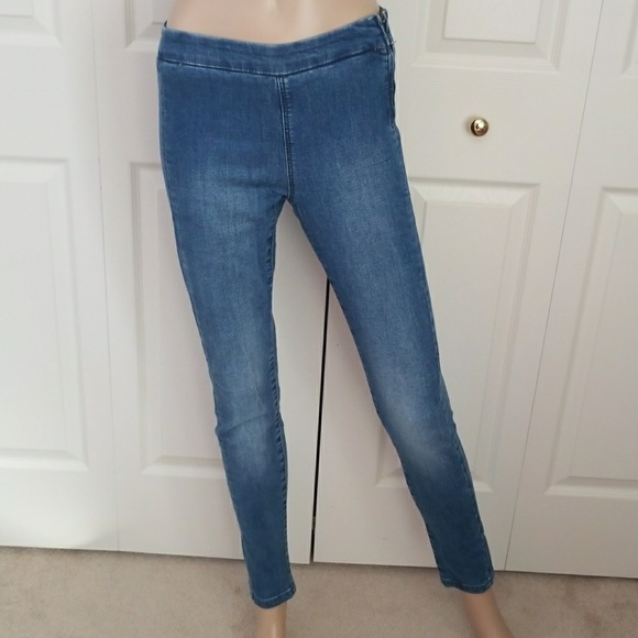 high waisted jeans side zip
